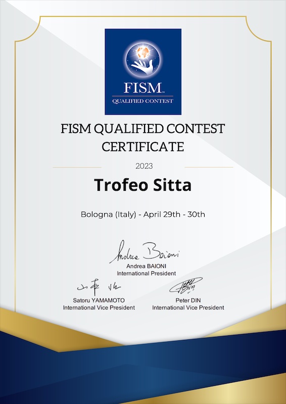 FISM QUALIFIED CONTEST CERTIFICATE